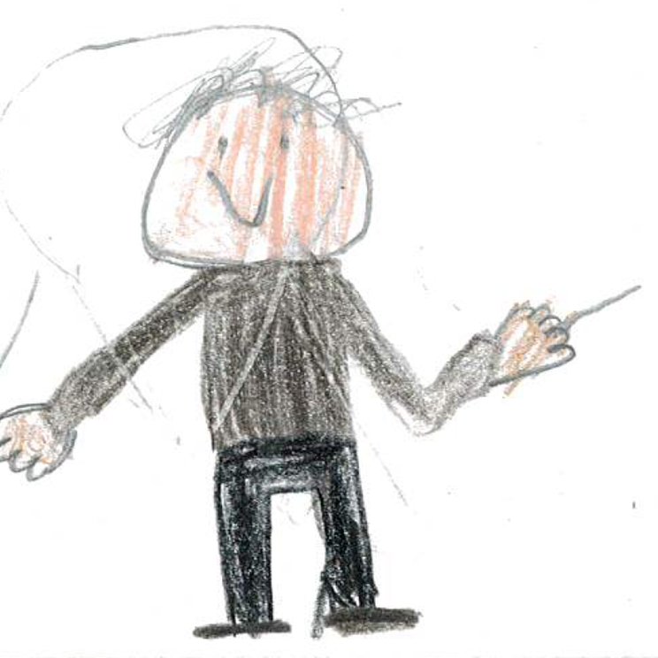 Kinderzeichnung eines Dirigenten